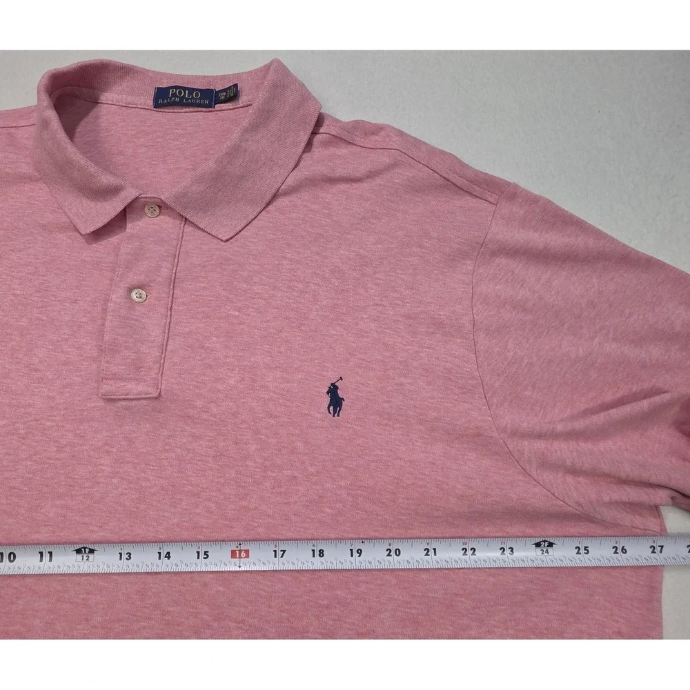 Polo Ralph Lauren Polo Shirt Mens 2XB Big‎ Heather Pink Blue Pony
